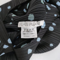 PLEATS PLEASE ISSEY MIYAKE ドットプリーツノースリーブ ワンピース チュニック ブラック Lブルー レディース プリーツプリーズ【中古】5-0716S♪
