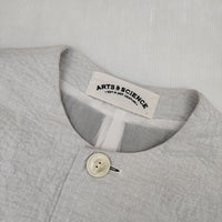 ARTS&SCIENCE 刺し子 ノーカラー サンプル品 ジャケット ライトグレー レディース アーツ&サイエンス【中古】5-0927M∞