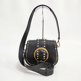 POLO RALPH LAUREN 未使用品 スタッズ レザー 革 ショルダーバッグ ブラック レディース ポロ・ラルフローレン【中古】5-1029G∞