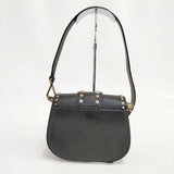 POLO RALPH LAUREN 未使用品 スタッズ レザー 革 ショルダーバッグ ブラック レディース ポロ・ラルフローレン【中古】5-1029G∞