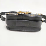 POLO RALPH LAUREN 未使用品 スタッズ レザー 革 ショルダーバッグ ブラック レディース ポロ・ラルフローレン【中古】5-1029G∞