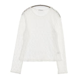 BEAUTY&YOUTH UNITED ARROWS フラワーレース プルオーバー 定価8190円 カットソー ホワイト レディース ビューティアンドユース【中古】5-0927M∞