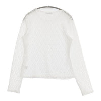 BEAUTY&YOUTH UNITED ARROWS フラワーレース プルオーバー 定価8190円 カットソー ホワイト レディース ビューティアンドユース【中古】5-0927M∞