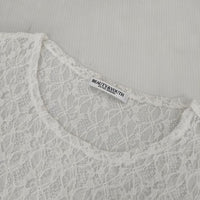 BEAUTY&YOUTH UNITED ARROWS フラワーレース プルオーバー 定価8190円 カットソー ホワイト レディース ビューティアンドユース【中古】5-0927M∞
