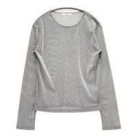 BEAUTY&YOUTH UNITED ARROWS メッシュ素材 長袖Ｔシャツ カットソー ロンＴ グレー レディース ビューティアンドユース【中古】5-0927M∞