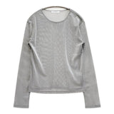 BEAUTY&YOUTH UNITED ARROWS メッシュ素材 長袖Ｔシャツ カットソー ロンＴ グレー レディース ビューティアンドユース【中古】5-0927M∞