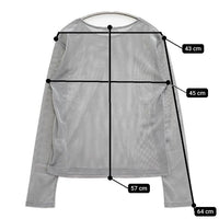 BEAUTY&YOUTH UNITED ARROWS メッシュ素材 長袖Ｔシャツ カットソー ロンＴ グレー レディース ビューティアンドユース【中古】5-0927M∞