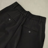 BEAUTY&YOUTH UNITED ARROWS ポリエステルツイル 2タック パンツ センタープレススラックス パンツ ブラック レディース ビューティアンドユース【中古】5-0927G∞