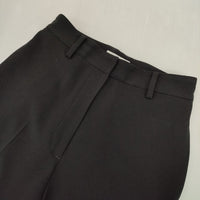 H BEAUTY&YOUTH DOUBLE CLOTH WIDE TAPERED PANTS 定価22000円 センタープレススラックス パンツ ブラック レディース エイチビューティアンドユース【中古】5-0927G∞