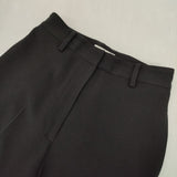 H BEAUTY&YOUTH DOUBLE CLOTH WIDE TAPERED PANTS 定価22000円 センタープレススラックス パンツ ブラック レディース エイチビューティアンドユース【中古】5-0927G∞