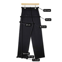 H BEAUTY&YOUTH DOUBLE CLOTH WIDE TAPERED PANTS 定価22000円 センタープレススラックス パンツ ブラック レディース エイチビューティアンドユース【中古】5-0927G∞