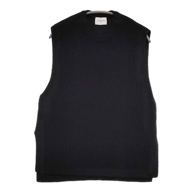 UNITED ARROWS コットンナイロン ノースリーブニット ベスト ブラック