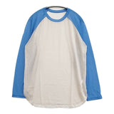 ROKU 6 BEAUTY&YOUTH COTTON NYLON FOOT BALL T-SHIRT カットソー ベージュ ブルー レディース ロクビューティアンドユース【中古】5-0927M∞