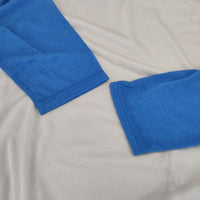 ROKU 6 BEAUTY&YOUTH COTTON NYLON FOOT BALL T-SHIRT カットソー ベージュ ブルー レディース ロクビューティアンドユース【中古】5-0927M∞