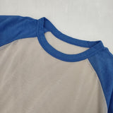ROKU 6 BEAUTY&YOUTH COTTON NYLON FOOT BALL T-SHIRT カットソー ベージュ ブルー レディース ロクビューティアンドユース【中古】5-0927M∞