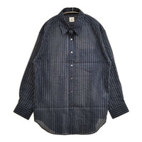 ROKU 6 BEAUTY&YOUTH スケ ストライプ シャツ 定価27500円 長袖シャツ 24AW ネイビー レディース ロクビューティアンドユース【中古】5-0927M∞