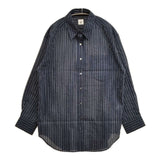 ROKU 6 BEAUTY&YOUTH スケ ストライプ シャツ 定価27500円 長袖シャツ 24AW ネイビー レディース ロクビューティアンドユース【中古】5-0927M∞