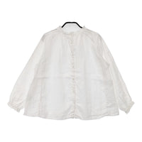 nest Robe リネンスタンドフリルブラウス 長袖 バックボタン 01175-1112 シャツ ホワイト レディース ネストローブ【中古】5-0801M△