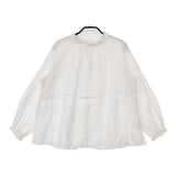 nest Robe リネンスタンドフリルブラウス 長袖 バックボタン 01175-1112 シャツ ホワイト レディース ネストローブ【中古】5-0801M△