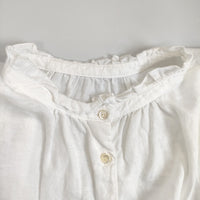 nest Robe リネンスタンドフリルブラウス 長袖 バックボタン 01175-1112 シャツ ホワイト レディース ネストローブ【中古】5-0801M△