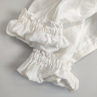 nest Robe リネンスタンドフリルブラウス 長袖 バックボタン 01175-1112 シャツ ホワイト レディース ネストローブ【中古】5-0801M△