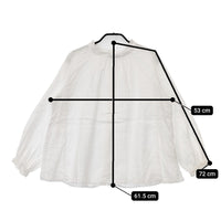 nest Robe リネンスタンドフリルブラウス 長袖 バックボタン 01175-1112 シャツ ホワイト レディース ネストローブ【中古】5-0801M△