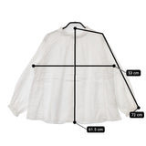 nest Robe リネンスタンドフリルブラウス 長袖 バックボタン 01175-1112 シャツ ホワイト レディース ネストローブ【中古】5-0801M△