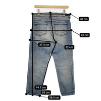 Johnbull ストレッチテーパードクロップドデニム 定価18480円 デニムパンツ ブルー レディース ジョンブル【中古】5-0927G∞