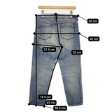 Johnbull ストレッチテーパードクロップドデニム 定価18480円 デニムパンツ ブルー レディース ジョンブル【中古】5-0927G∞