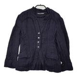 NADELL 新品 かぐれ購入 二重ガーゼのリネンジャケット 定価34000円 16SS-3111 ジャケット ネイビー レディース ナデル【中古】5-0801M△