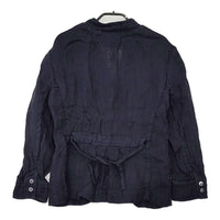 NADELL 新品 かぐれ購入 二重ガーゼのリネンジャケット 定価34000円 16SS-3111 ジャケット ネイビー レディース ナデル【中古】5-0801M△