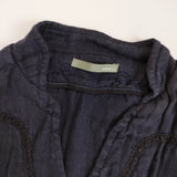NADELL 新品 かぐれ購入 二重ガーゼのリネンジャケット 定価34000円 16SS-3111 ジャケット ネイビー レディース ナデル【中古】5-0801M△