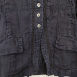 NADELL 新品 かぐれ購入 二重ガーゼのリネンジャケット 定価34000円 16SS-3111 ジャケット ネイビー レディース ナデル【中古】5-0801M△