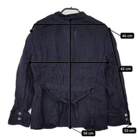 NADELL 新品 かぐれ購入 二重ガーゼのリネンジャケット 定価34000円 16SS-3111 ジャケット ネイビー レディース ナデル【中古】5-0801M△