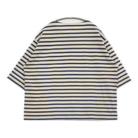 ORCIVAL 未使用 クルーネックハーフスリーブプルオーバー Tシャツ カットソー ブルー ベージュ レディース オーシバル/オーチバル【中古】5-0806S♪