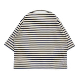 ORCIVAL 未使用 クルーネックハーフスリーブプルオーバー Tシャツ カットソー ブルー ベージュ レディース オーシバル/オーチバル【中古】5-0806S♪