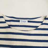 ORCIVAL 未使用 クルーネックハーフスリーブプルオーバー Tシャツ カットソー ブルー ベージュ レディース オーシバル/オーチバル【中古】5-0806S♪
