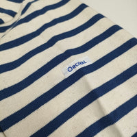 ORCIVAL 未使用 クルーネックハーフスリーブプルオーバー Tシャツ カットソー ブルー ベージュ レディース オーシバル/オーチバル【中古】5-0806S♪
