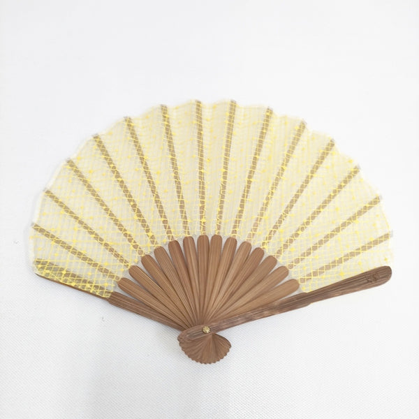 中川政七商店 未使用品 扇子ホタテ形 露格子 その他小物 イエロー レディース 中川政七商店【中古】5-0808S◎
