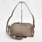 genten ゴートヌメ 革 レザー ショルダーバッグ グレージュ レディース ゲンテン【中古】5-1112G∞