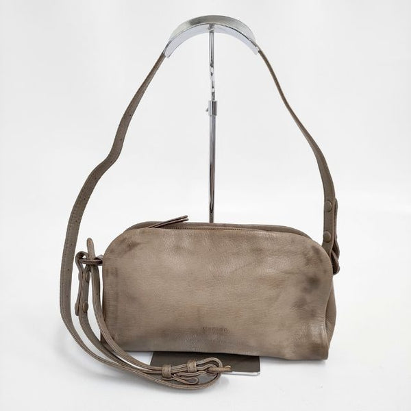 genten ゴートヌメ 革 レザー ショルダーバッグ グレージュ レディース ゲンテン【中古】5-1112G∞