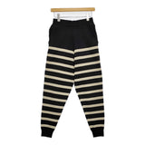 HYKE 231-11318 013 ボーダー ニットパンツ イージーパンツ サイズ1 コットン混 パンツ ブラック ベージュ レディース ハイク【中古】5-1021M△