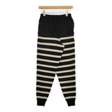 HYKE 231-11318 013 ボーダー ニットパンツ イージーパンツ サイズ1 コットン混 パンツ ブラック ベージュ レディース ハイク【中古】5-1021M△