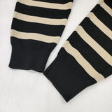 HYKE 231-11318 013 ボーダー ニットパンツ イージーパンツ サイズ1 コットン混 パンツ ブラック ベージュ レディース ハイク【中古】5-1021M△