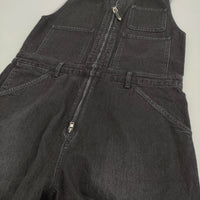 TOGA VIRILIS デニム サロペット サイズ44 ノースリーブ Vネック オールインワン ツナギ ブラック メンズ トーガ【中古】5-0806S♪