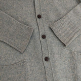 Que? ウール 切り替え GASA ニット カーディガン ライトブルー グレー レディース クエ【中古】5-1116T∞