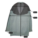 Que? ウール 切り替え GASA ニット カーディガン ライトブルー グレー レディース クエ【中古】5-1116T∞