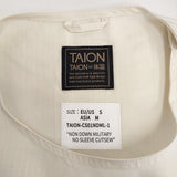 TAION ノンダウン ミリタリー ノースリーブカットソー カットソー アイボリー ユニセックス タイオン【中古】5-0716S♪