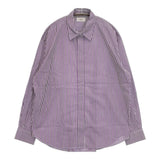 IENA 23050900066030 SOMELOS fly frontシャツ 定価18700円 ストライプ 長袖シャツ 23AW パープル ホワイト レディース イエナ【中古】5-1021M△