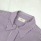 IENA 23050900066030 SOMELOS fly frontシャツ 定価18700円 ストライプ 長袖シャツ 23AW パープル ホワイト レディース イエナ【中古】5-1021M△